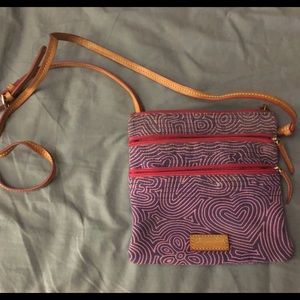 Pink and purple Dooney and Burke cross body purse